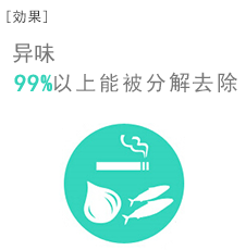 ［什么是RENECAT］微弱光线下，轻松实现30倍*干净效果 在室内，与以往二氧化钛光触媒的分解性能相比（日本东芝调查）东芝独特的光触媒，不仅是在太阳光下，即便是在室内的微弱灯光下，也可有效分解去除病毒、细菌、有机有害物质（VOC）、异味。这里将展示该产品的特点。＊VOC（Volatile Organic Compounds：挥发性有机化合物）　涂料、粘合剂、燃料等产生的甲醛、苯等易挥发有机化合物的总称。是引发房屋装修综合症等对健康有害的物质。